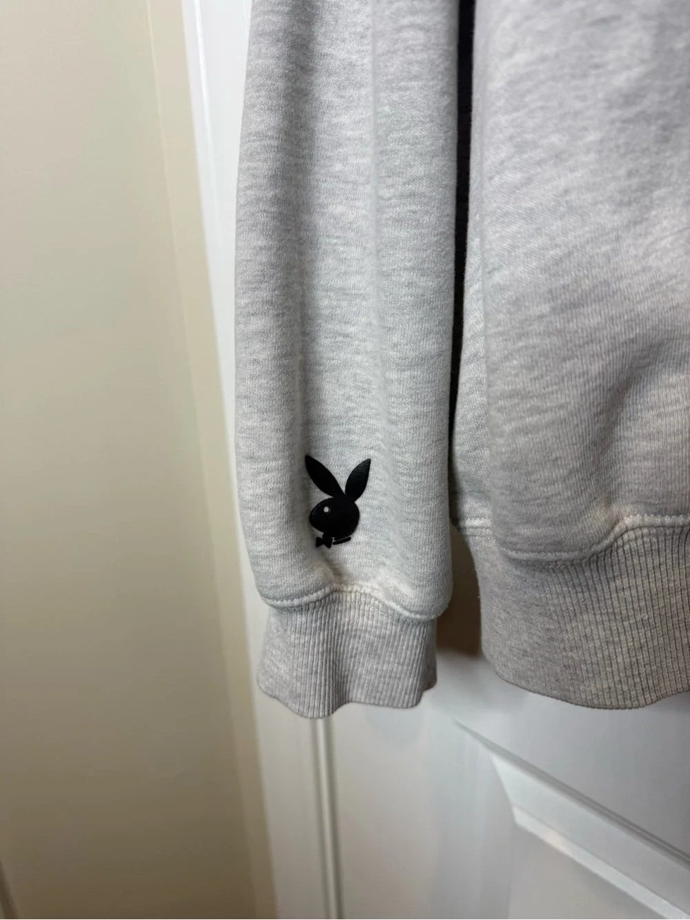 PLAYBOY Gray Crewneck Sweatshirt with Black Logo - Picture 4 of 6